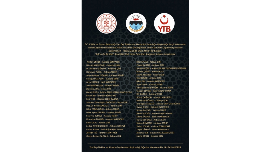 TÜRK İSLAM SANATLARI SERGİSİNE KATILAN SANATKÂRLAR